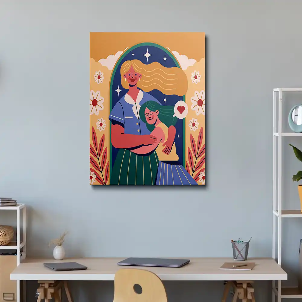 3 Mother and Daughter Abstract Painting