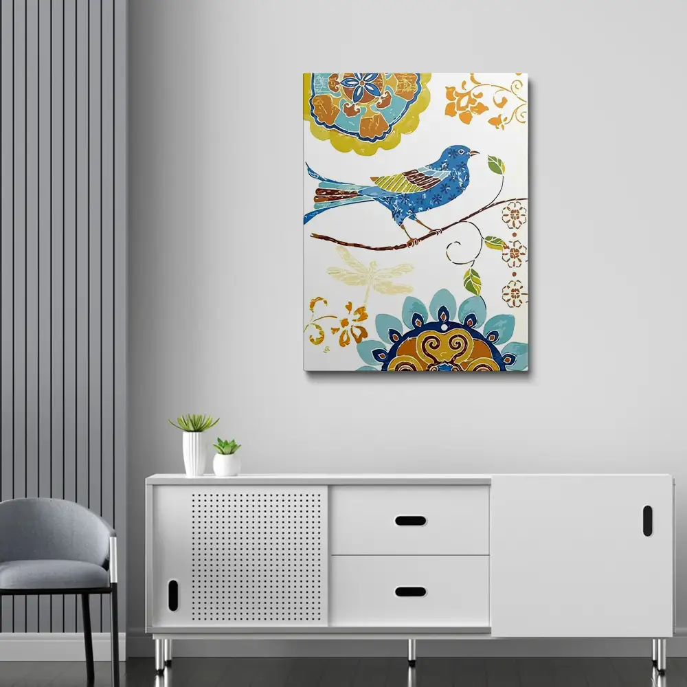 3 Abstract blue pigeon