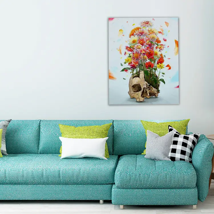 3 Skull growing flowers