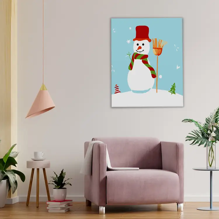 3 Snowman holding a broom