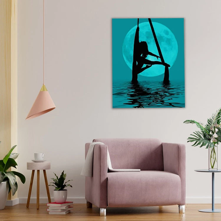 Aerialist silhouette