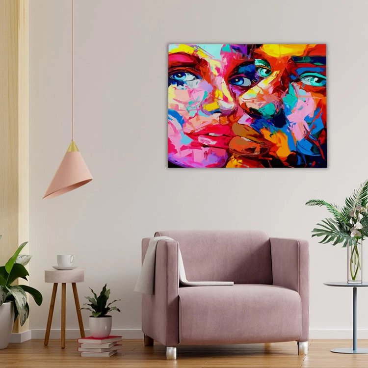 Abstract couple faces