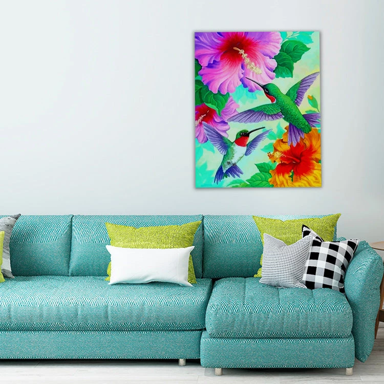 Aesthetic green hummingbirds