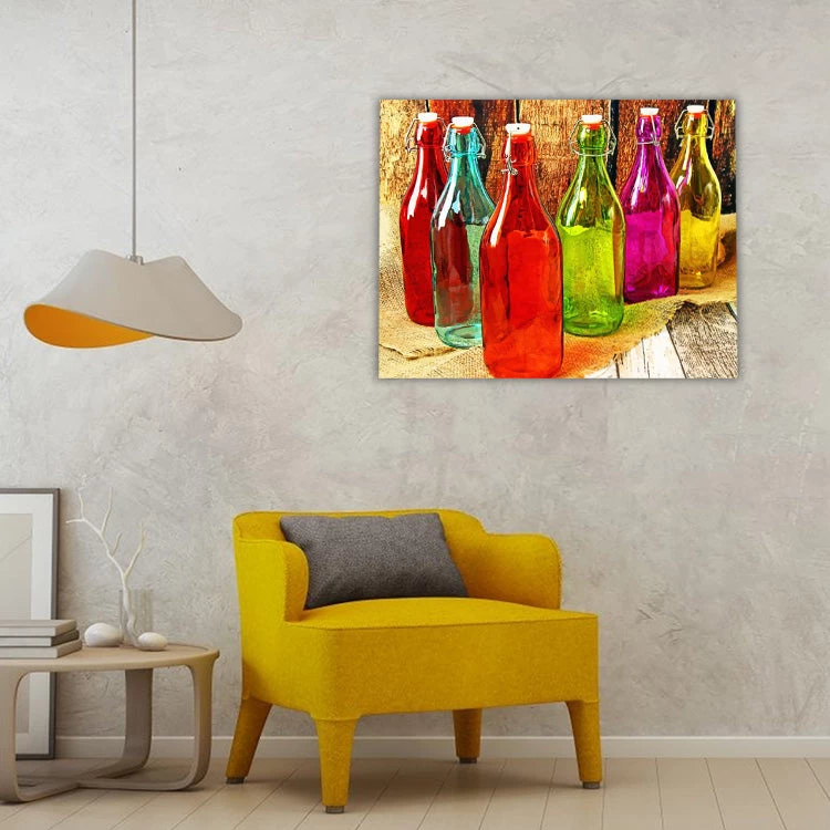 Aesthetic colored bottles