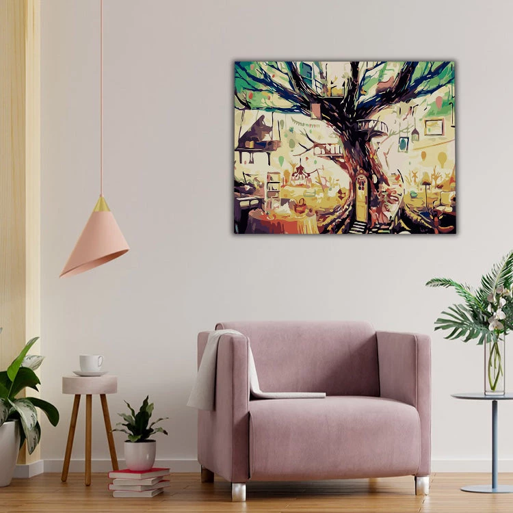 Abstract tree house painting