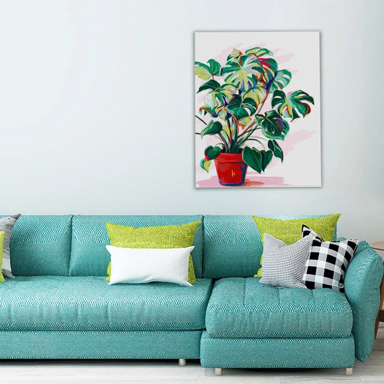 Aesthetic monstera plant pot