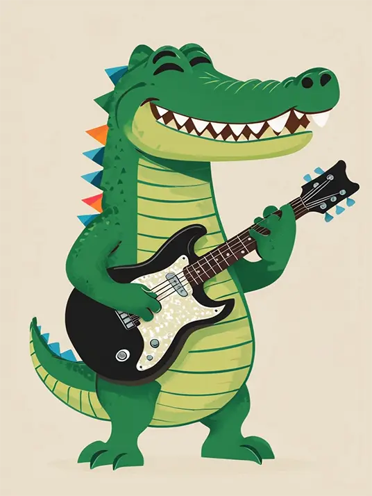 Alligator Playing Guitar Alligator playing guitar