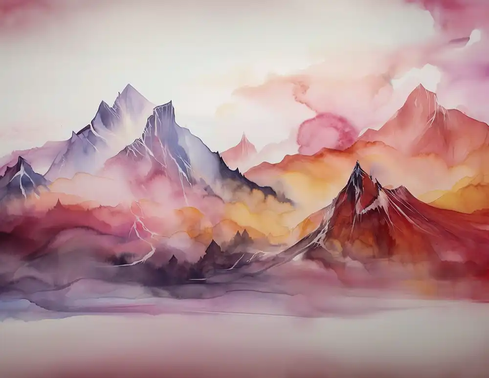 Beautiful mountains landscape painting Beautiful mountains landscape painting