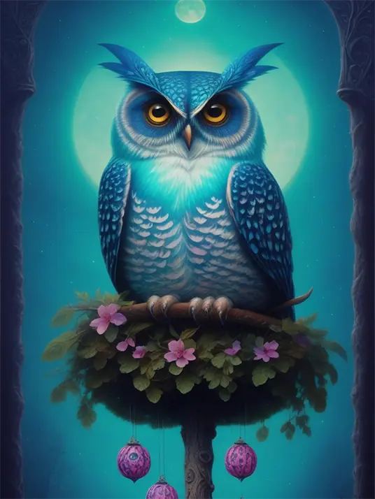 Blue Owl Painting Blue owl painting