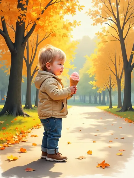 Boy Eating Ice Cream Painting Boy Eating Ice Cream Painting