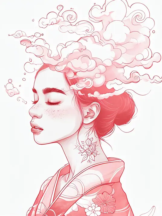 Coral Pink Woman Coral pink woman