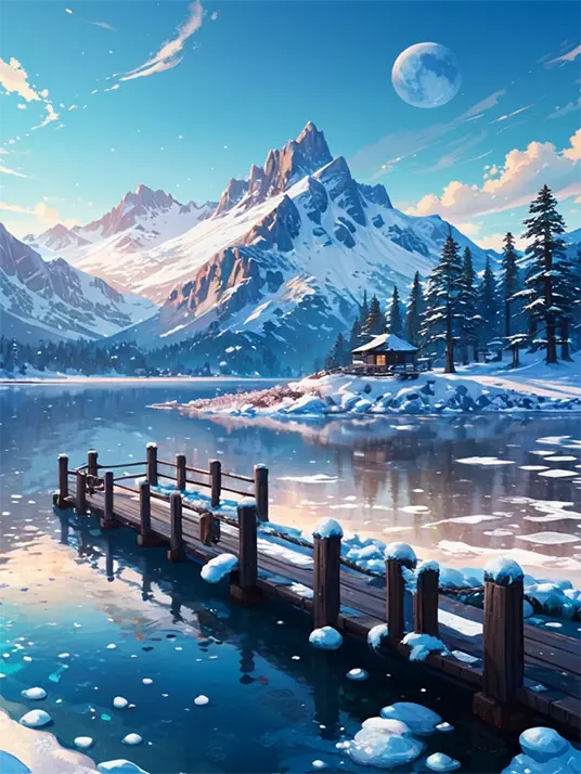 Frozen lake bridge Frozen lake bridge