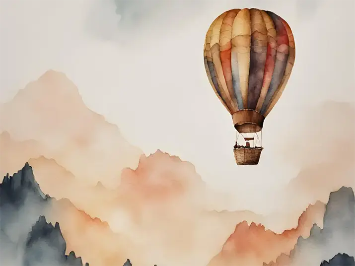 Hot Air Balloon Watercolor Painting Hot air balloon watercolor painting
