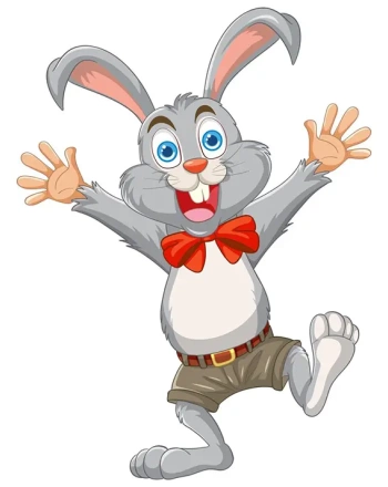 Joyful Cartoon Rabbit