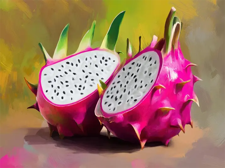 Painting of Dragon Fruit Painting of dragon fruit