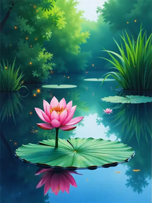Painting of a lotus flower Painting of Lotus Flower