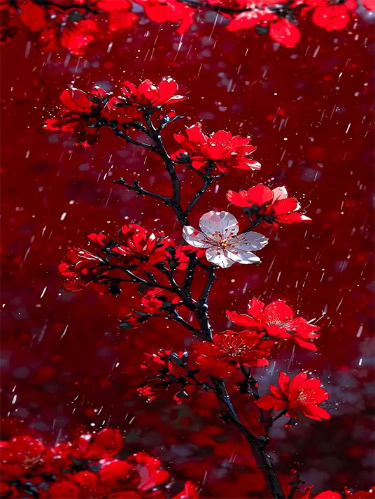 Painting of red flowers Painting of red flowers