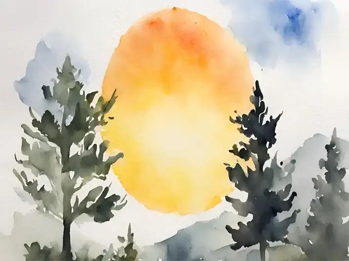 Painting of rising sun Painting of rising sun