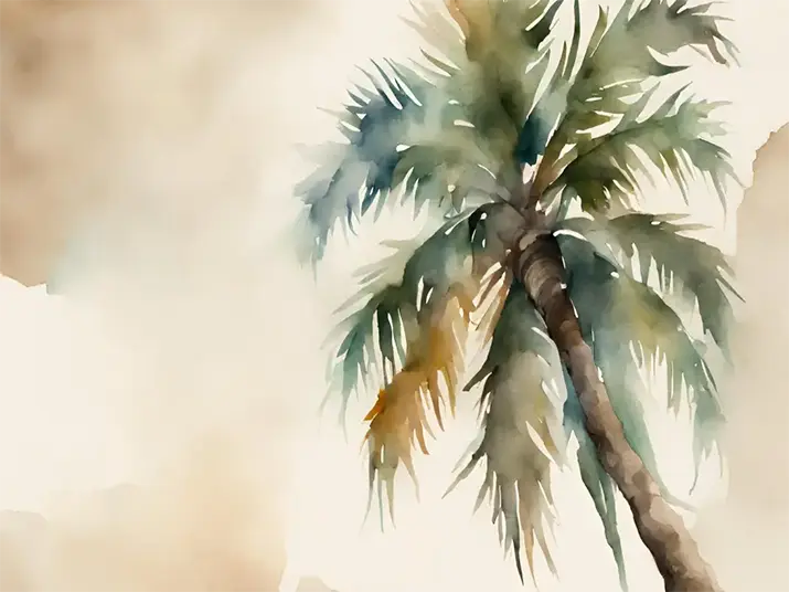 Palm Tree Watercolor Painting Palm tree watercolor painting