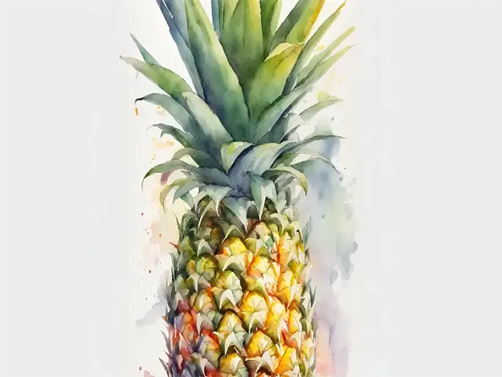 Pineapple Watercolor Painting Pineapple watercolor painting