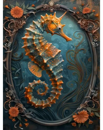 Seahorse digital art illustration