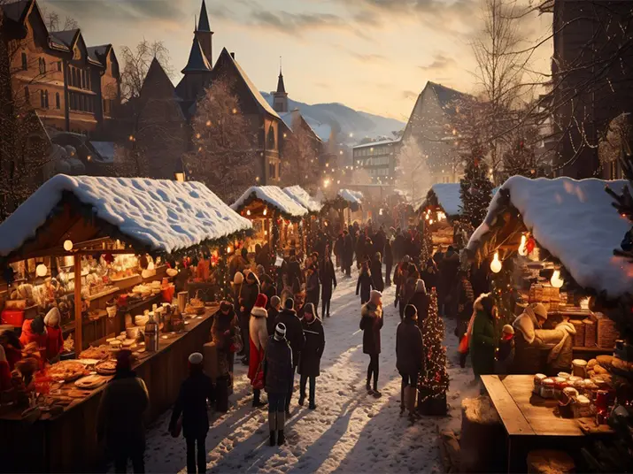 Street market at sunset Street market at sunset