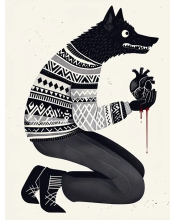 Surreal Anthropomorphic Wolf