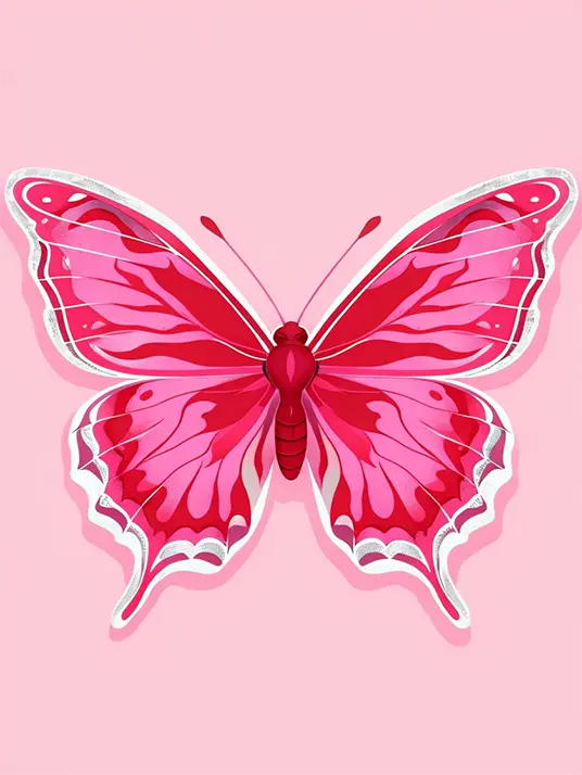 Vibrant Pink and Red Butterflies Vibrant pink and red butterflies