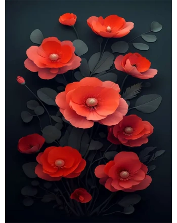 Vibrant Red-Orange Poppies