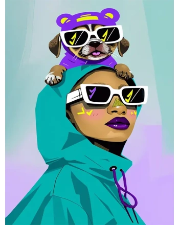 Whimsical Teal Jacket Girl