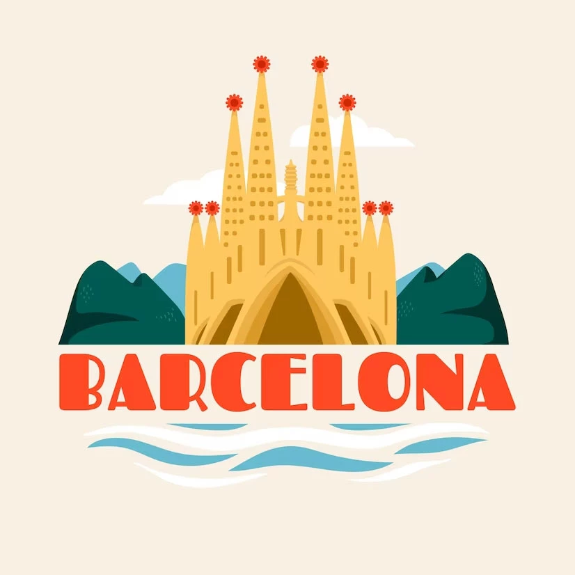 Travel poster barcelona