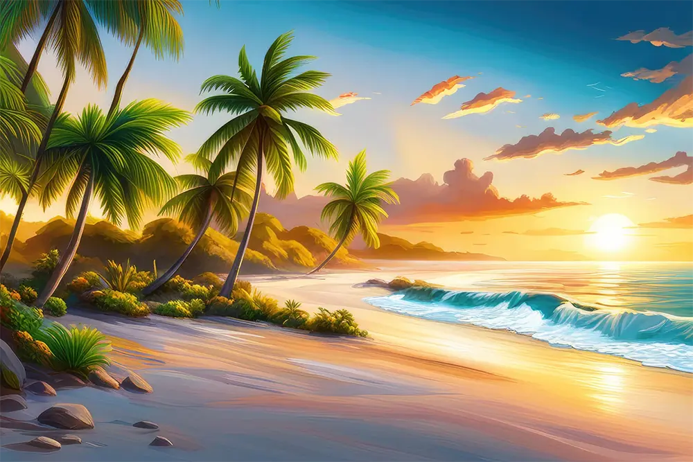 Beach scene painting