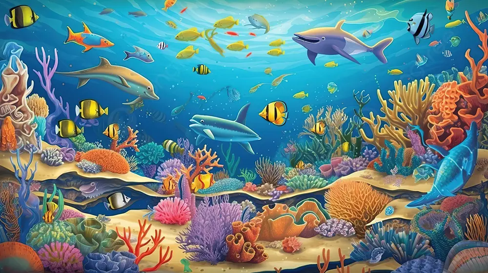 Coral reef painting