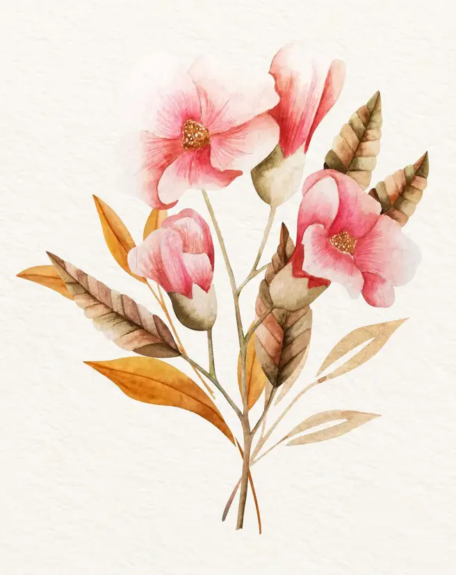 Watercolor painting flowers