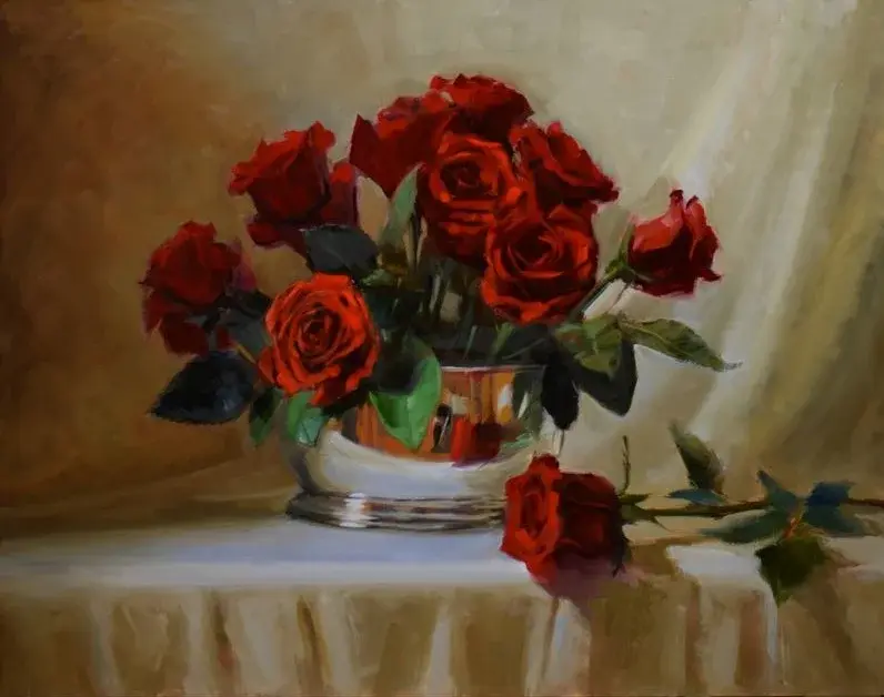 Red rose painting