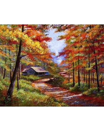 Millwood Pines 'Paint by Number Autumn Scene' Graphic Art Print, Gray