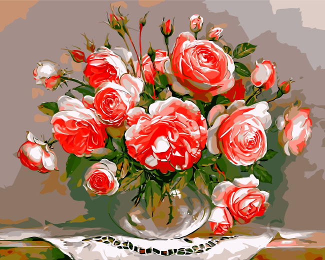 Pink roses art