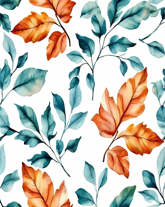 Watercolor painting fall leaves