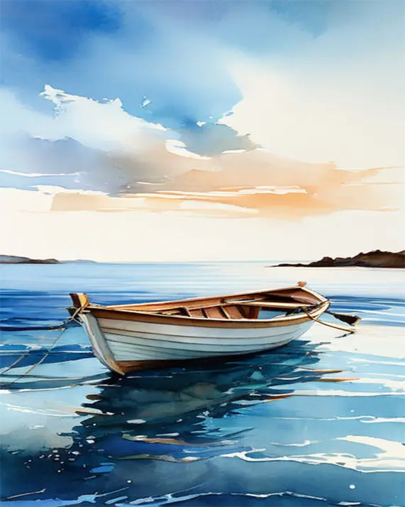 Boat watercolor painting