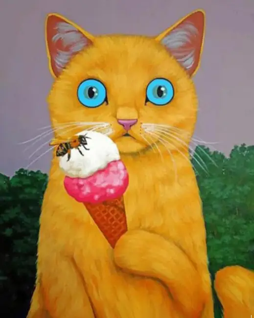 Cat with ice cream