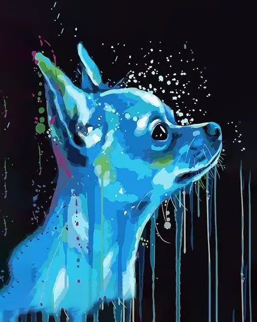 Abstract blue chihuahua