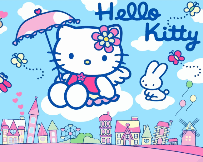 40 Blue Wallpaper Designs for Phone : Daisies & Hello Kitty 1