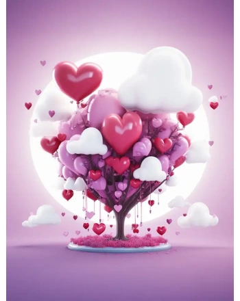 Beautiful hearts with clouds