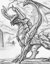 realistic full body dragon drawing