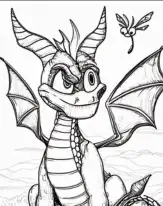 dragon drawing black and white easy