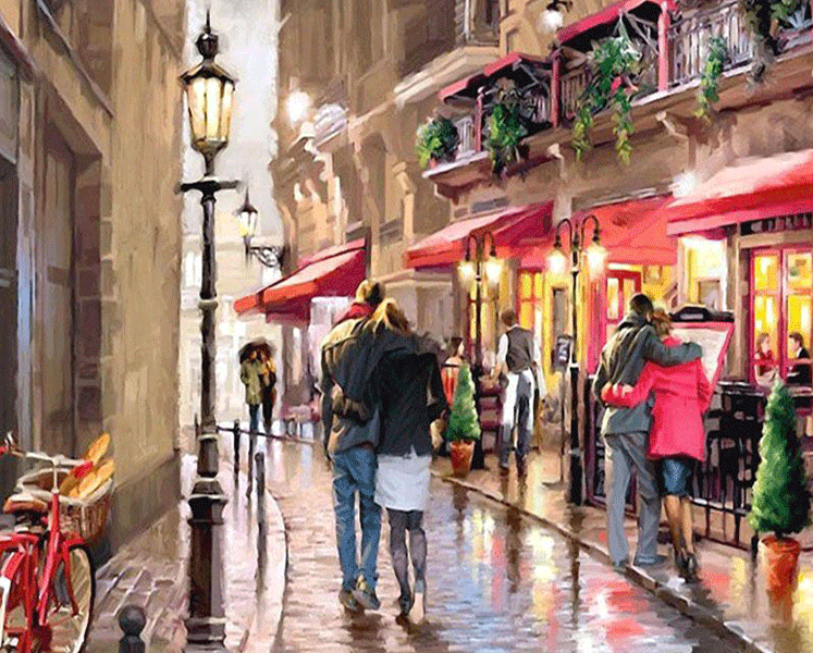 Melbourne Cafe Laneways Painting | Art Of Paint By Numbers