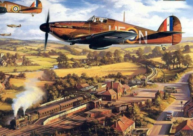 Warplane over paris
