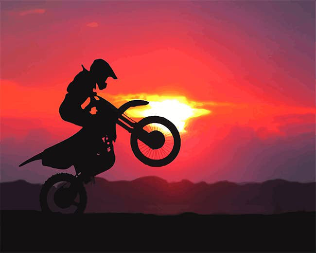 Sunrise motorcycle silhouette