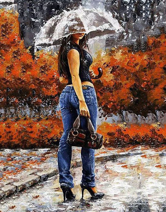 Rainy Day - woman with umbrella