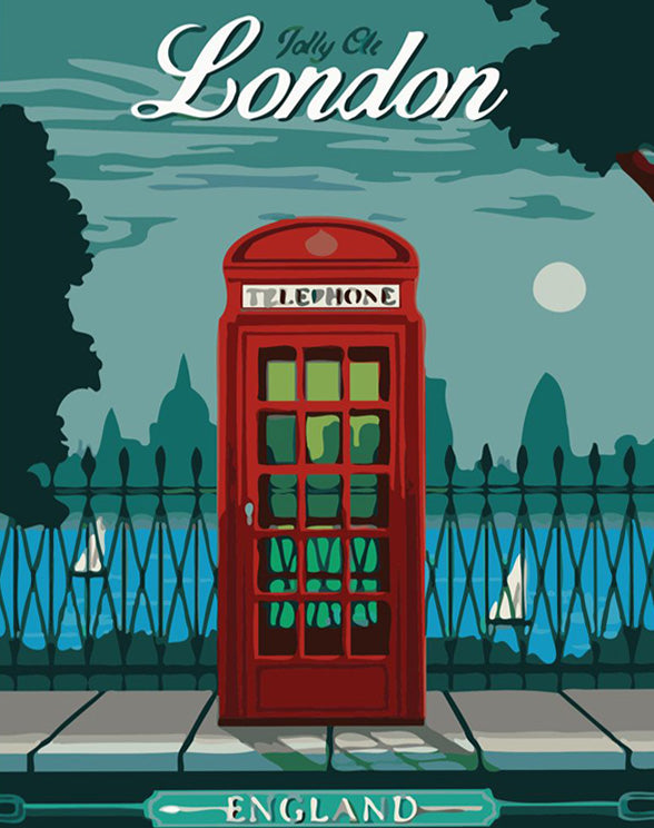 Vintage London Travel Poster Paint By Numbers Kit Art Of Paint By Numbers